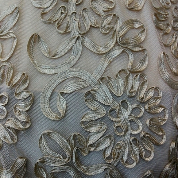 Sharon Batten Top With Ribbon and Netting in Taupe, Size 8 - Picture 5 of 9